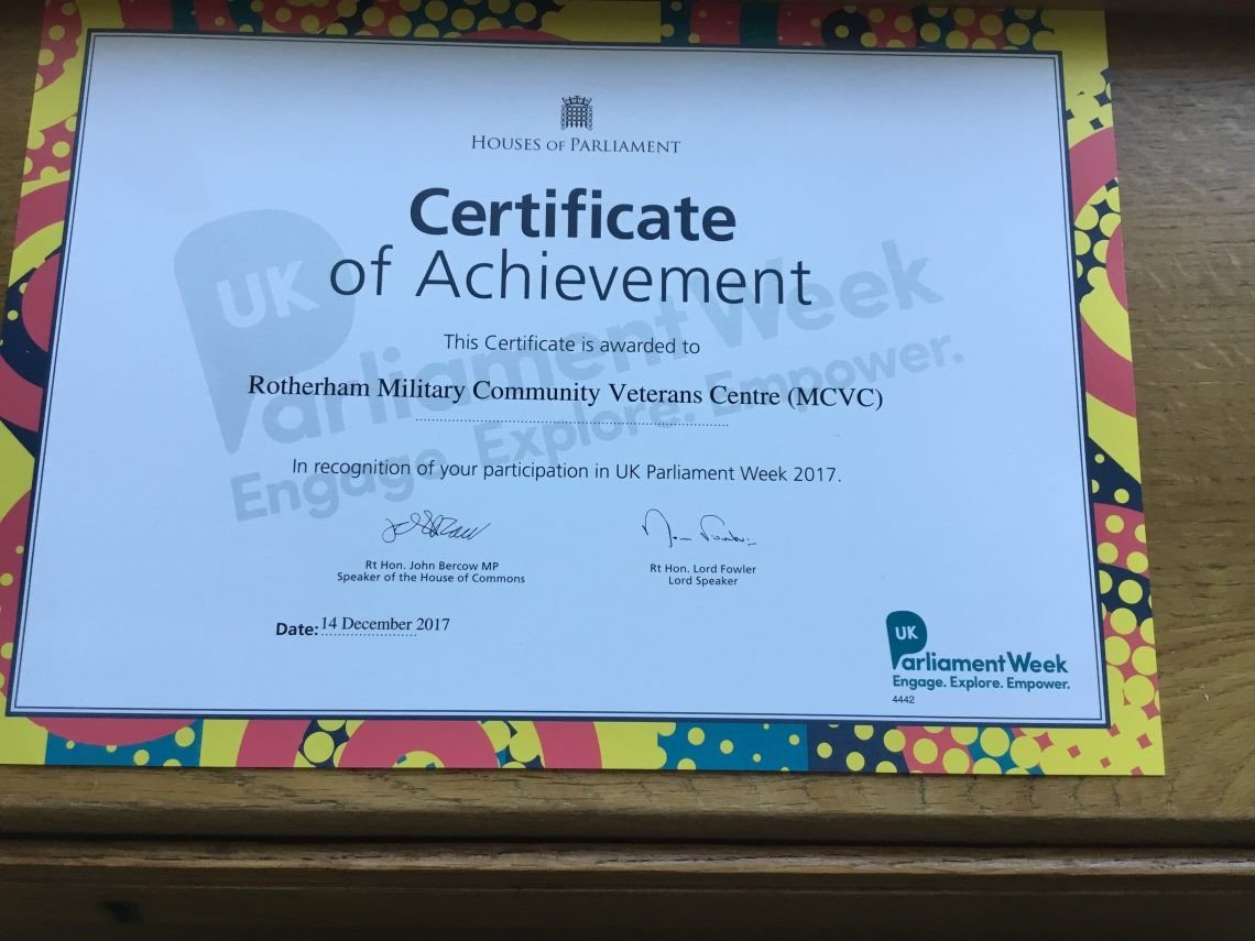 Mcvc Parliament Week - MCVC Certificate of Achievement | MCVC
